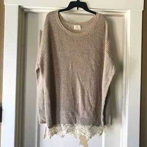 Urban Outfitters oversized oatmeal lace sweater